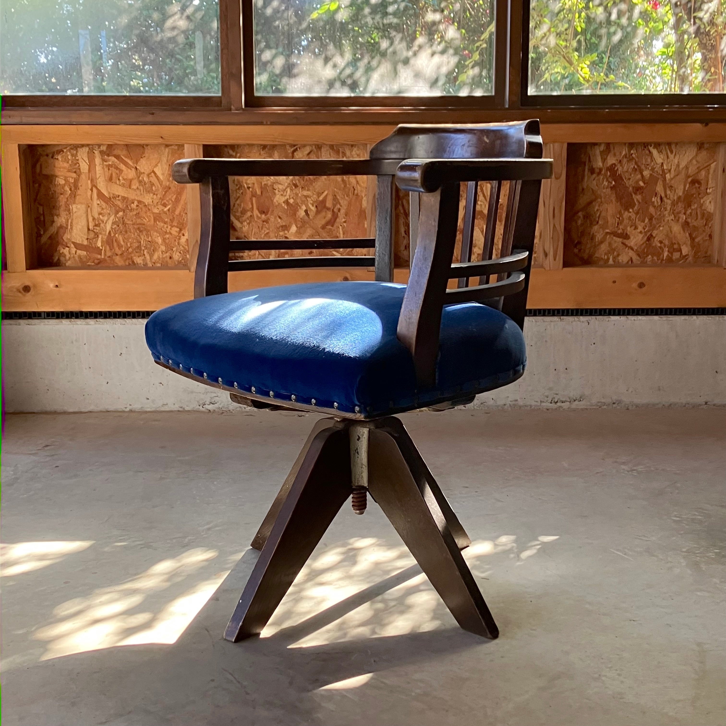 ドクターチェア/藍紺別珍 1920〜1940年代 japan antique | 夏ノ庭