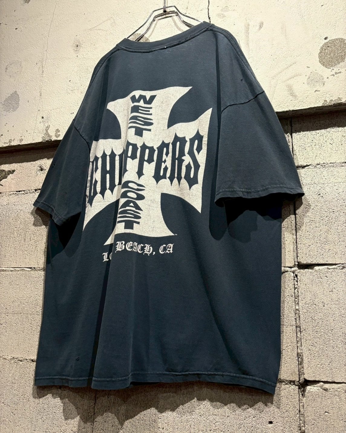Caka otto】“WEST COAST CHOPPERS” Iron Cross Logo Vintage T-Shirt