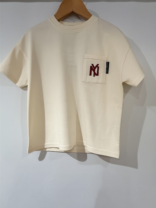 KIDS:OFFICIAL TEAM /製品染めベースボールロゴTシャツ アイボリー    Sサイズ