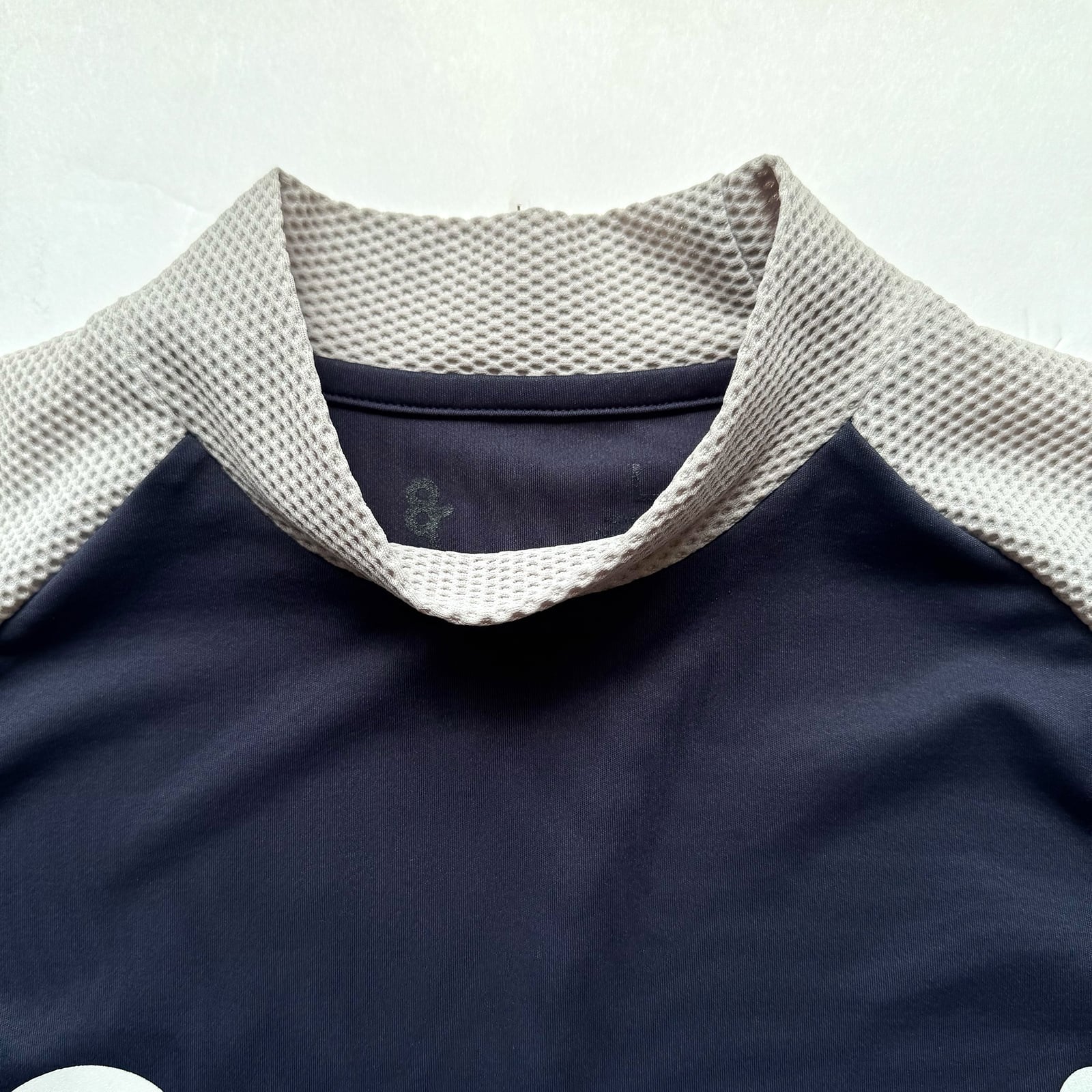 8G SHOOT × 69SLAM MESH SWITCHING MOCK NECK TEE -NAVY/GREIGE- | 8G