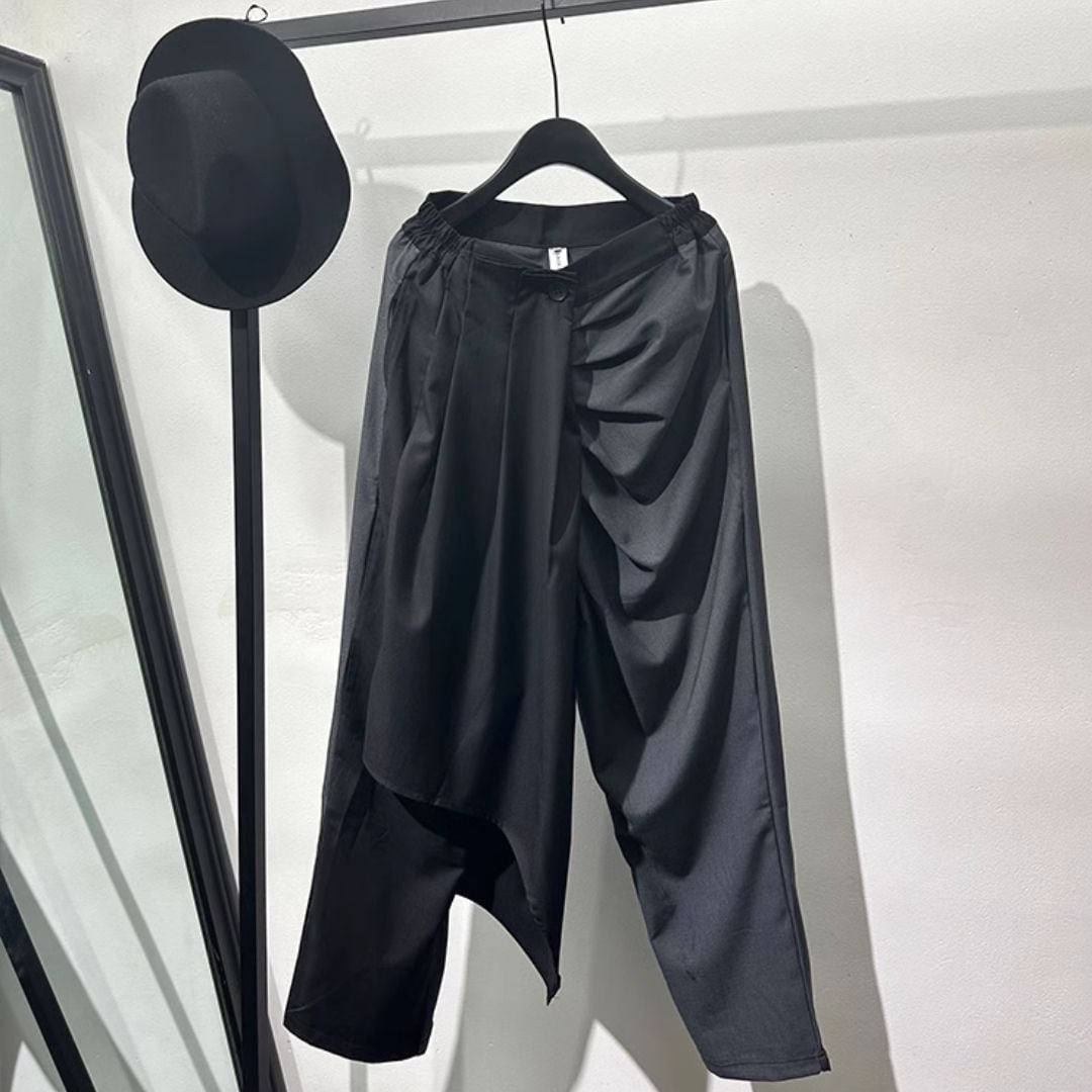 Two-piece loose straight-leg pants