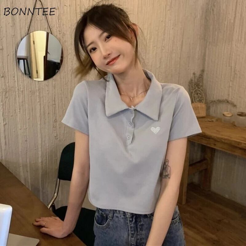 【新作】【送料無料】 プレッピースタイル Tシャツ女性クロップトップス韓国 Hotsweet 夏の基本ファッションオールマッチ半袖服カジュアルヴィンテージ 0265119183192