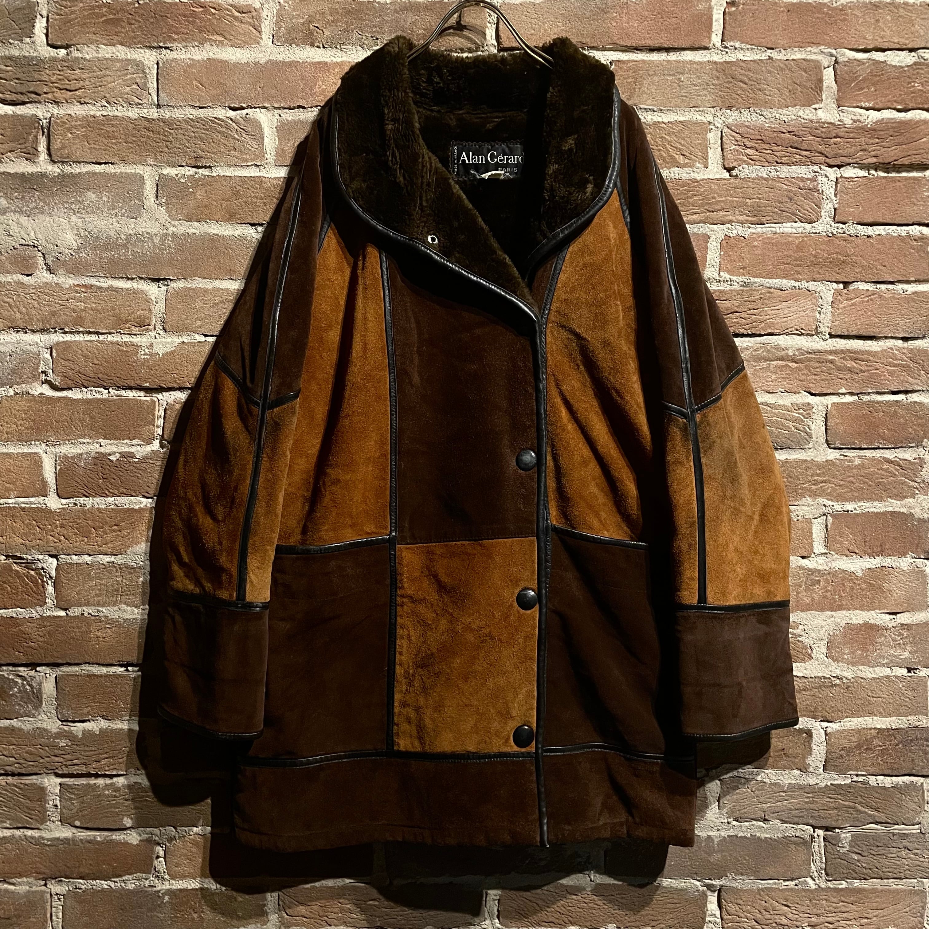 Caka act3】Multi Color Swiching Vintage Loose Leather Jacket  