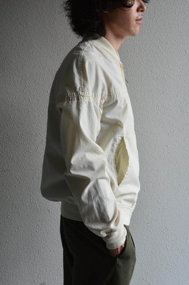 Sears 1970's Derby Jacket Ivory Light Cotton Cloth TALON Zipper  シアーズ 70s ダービージャケット 棒タロン