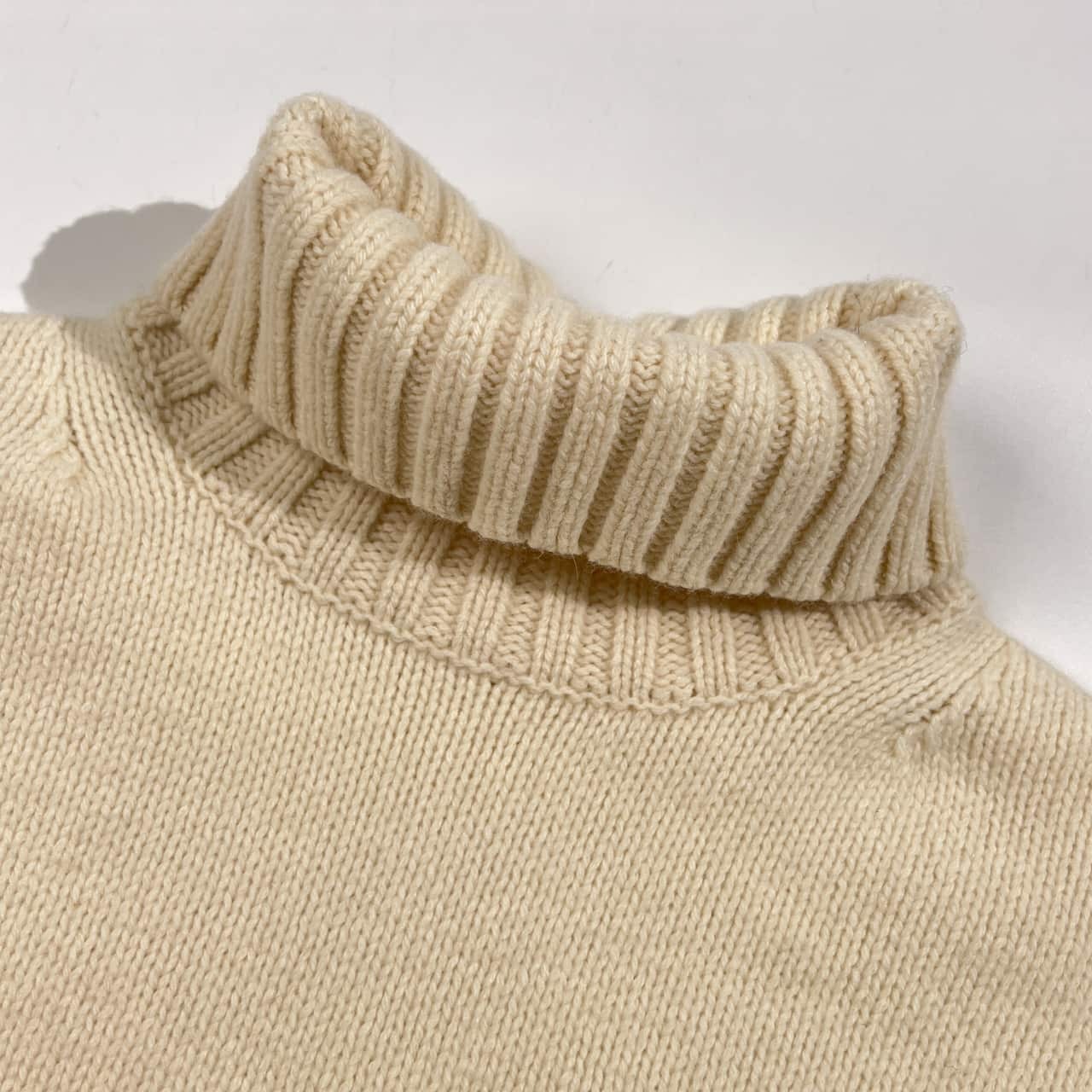 カシミヤ混 MACPHEE マカフィー タートルネック ウール ニット セーター M/ホワイト アイボリー 系 レディース