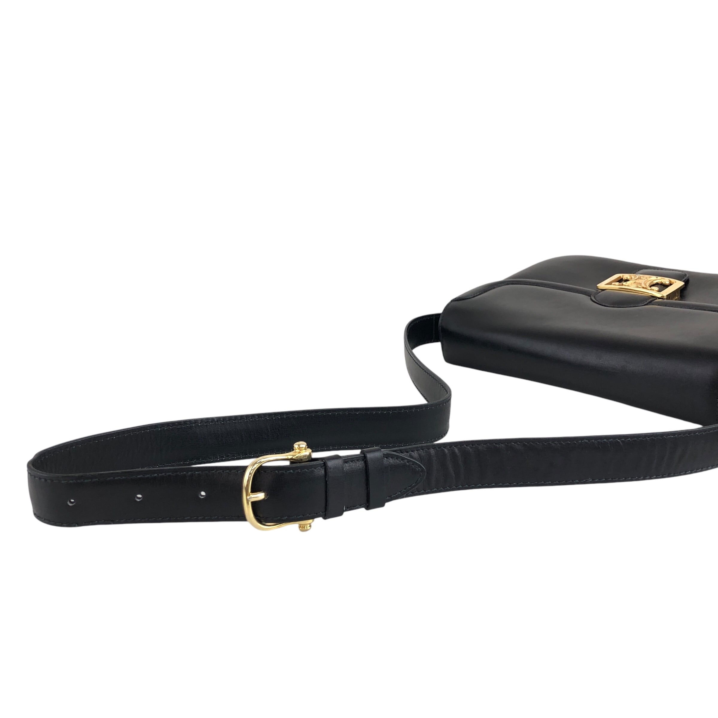 CELINE セリーヌ ショルダーバッグ ブラック トリオンフ レザー