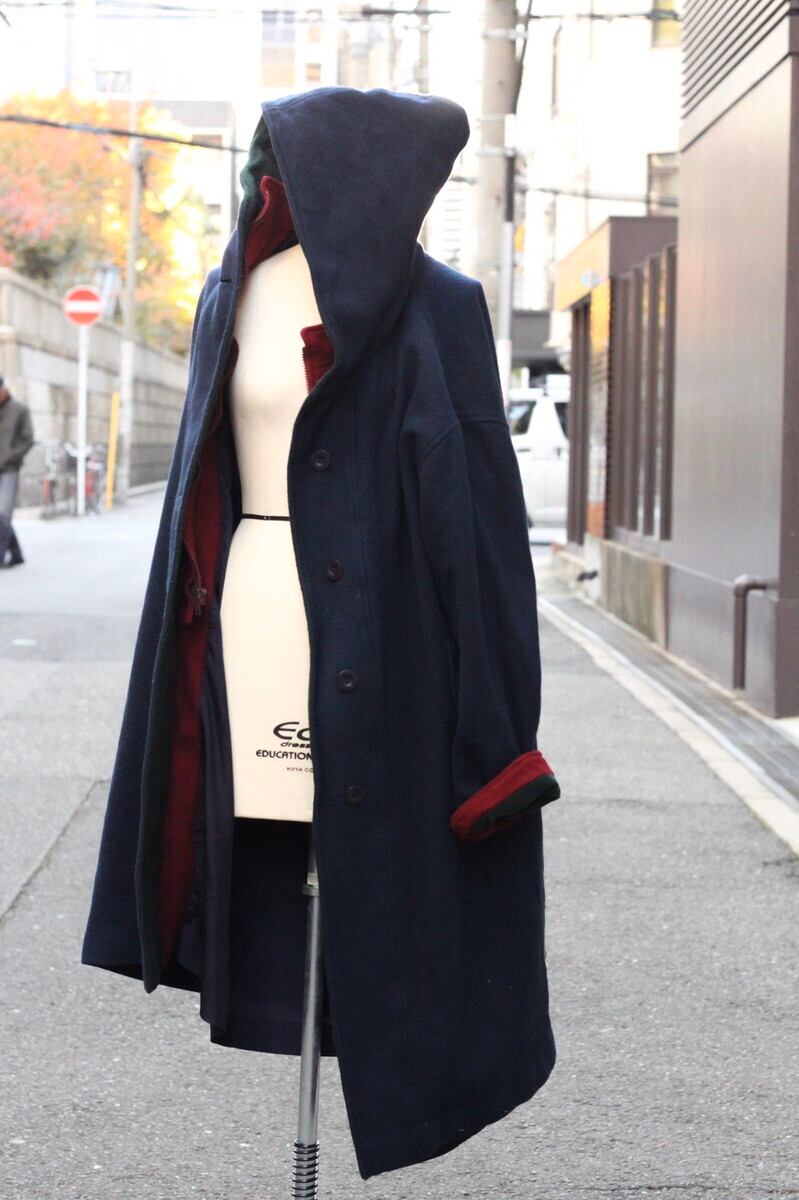 80's wool 3 tone coat