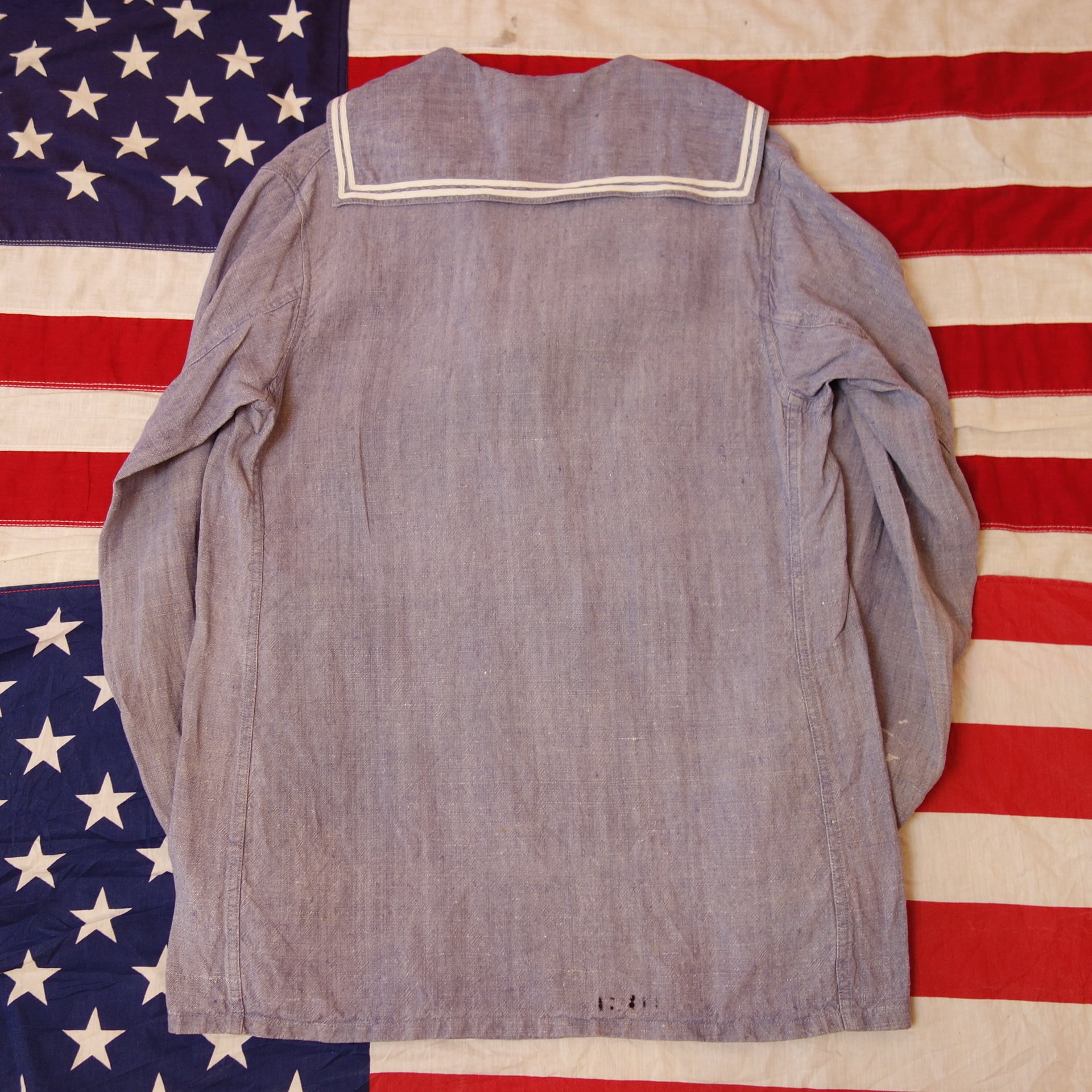 フランス 海軍 制服 セーラー ミリタリー ヴィンテージ 古着 海兵 60's【フランス軍】希少 リネン フランス海軍 セーラー