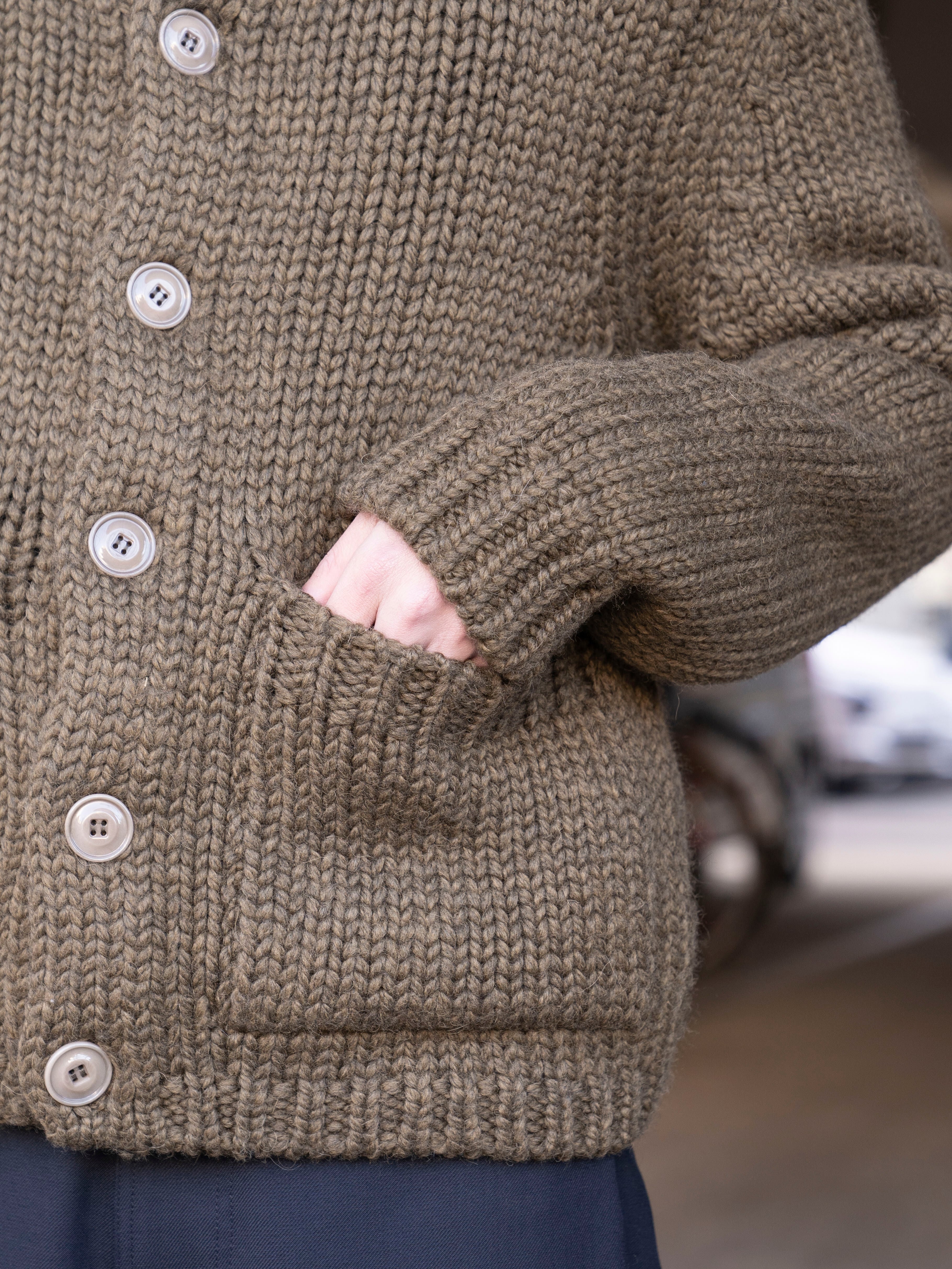 OUR LEGACY OVER CARDIGAN Olive Mega Alpaca Wool M4253OO | BEST