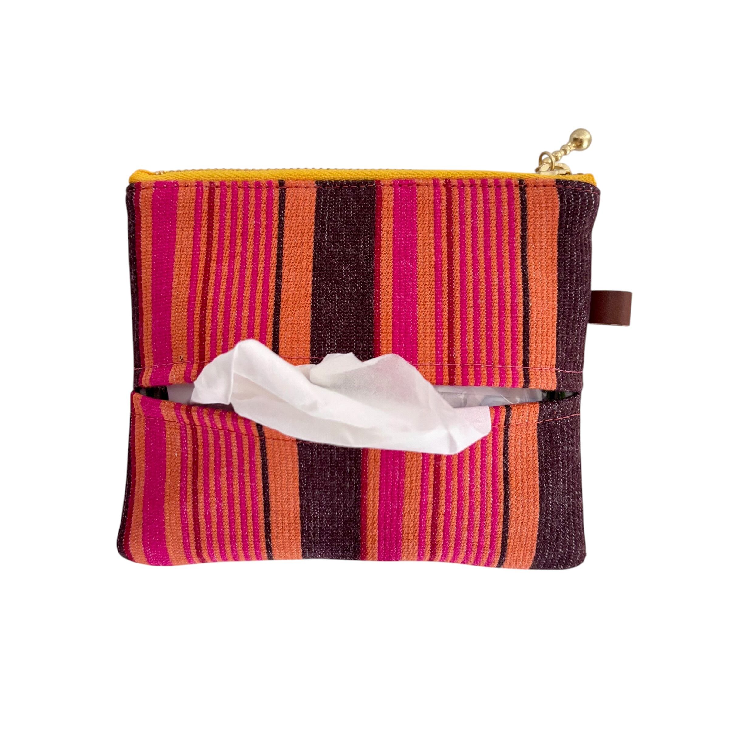 播州織 tissue pouch | Mima Hi Seven - 本皮を使用した バッグ ポーチ