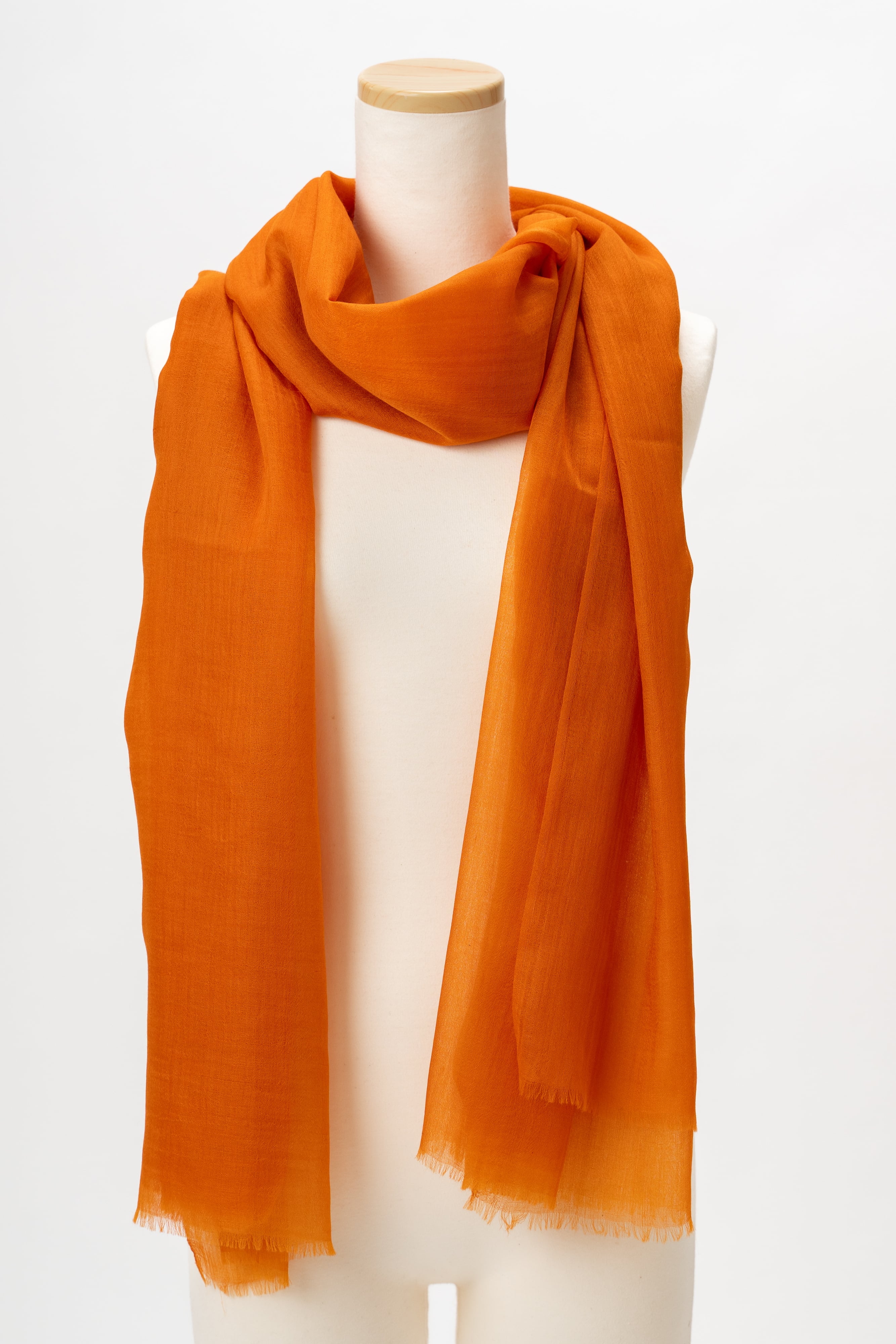 極上カシミヤ100%☆大判 ストール☆ミモザ 極上カシミヤ100%☆大判 ストール☆オレンジ 極上 カシミヤ100%☆大判