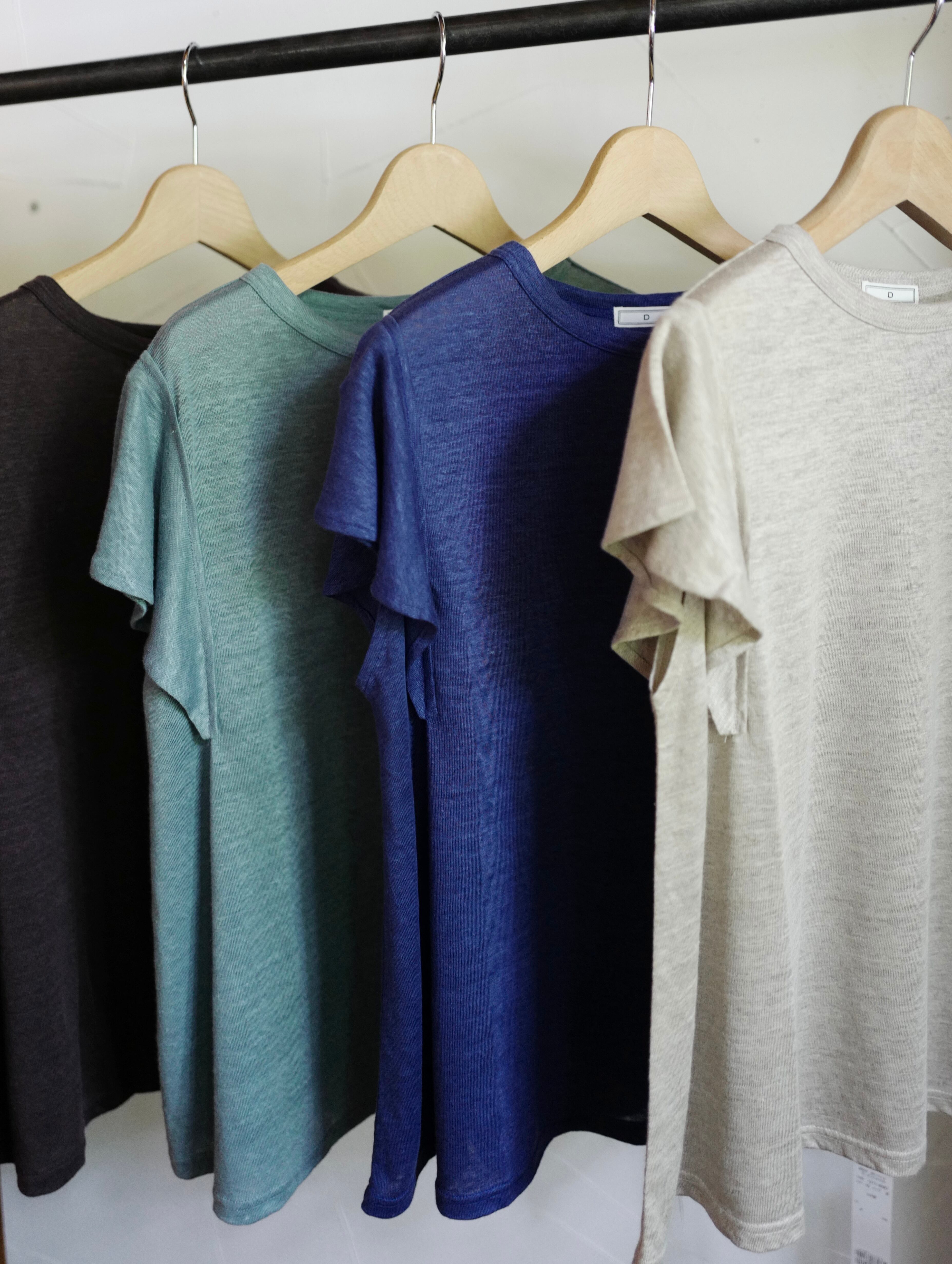 D│リネン100％フレアスリーブTシャツ（4colors） | robin ASO