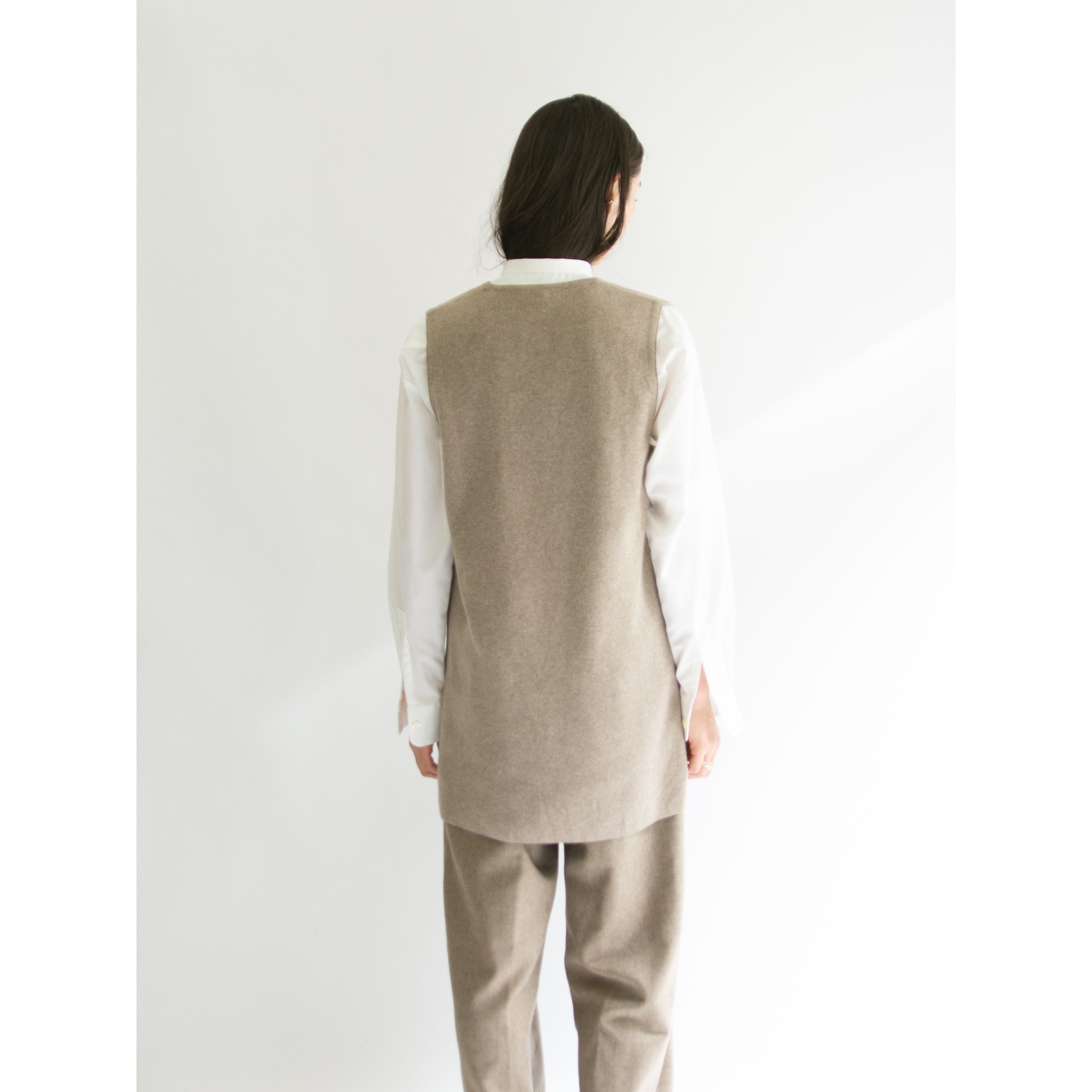 【Calvin Klein collection】Made in Italy 90's Wool-Silk-Cashmere Sleeveless Knit Pullover（カルバンクラインコレクション イタリア製ウールシルクカシミヤ ノースリーブニットプルオーバー  ベスト）