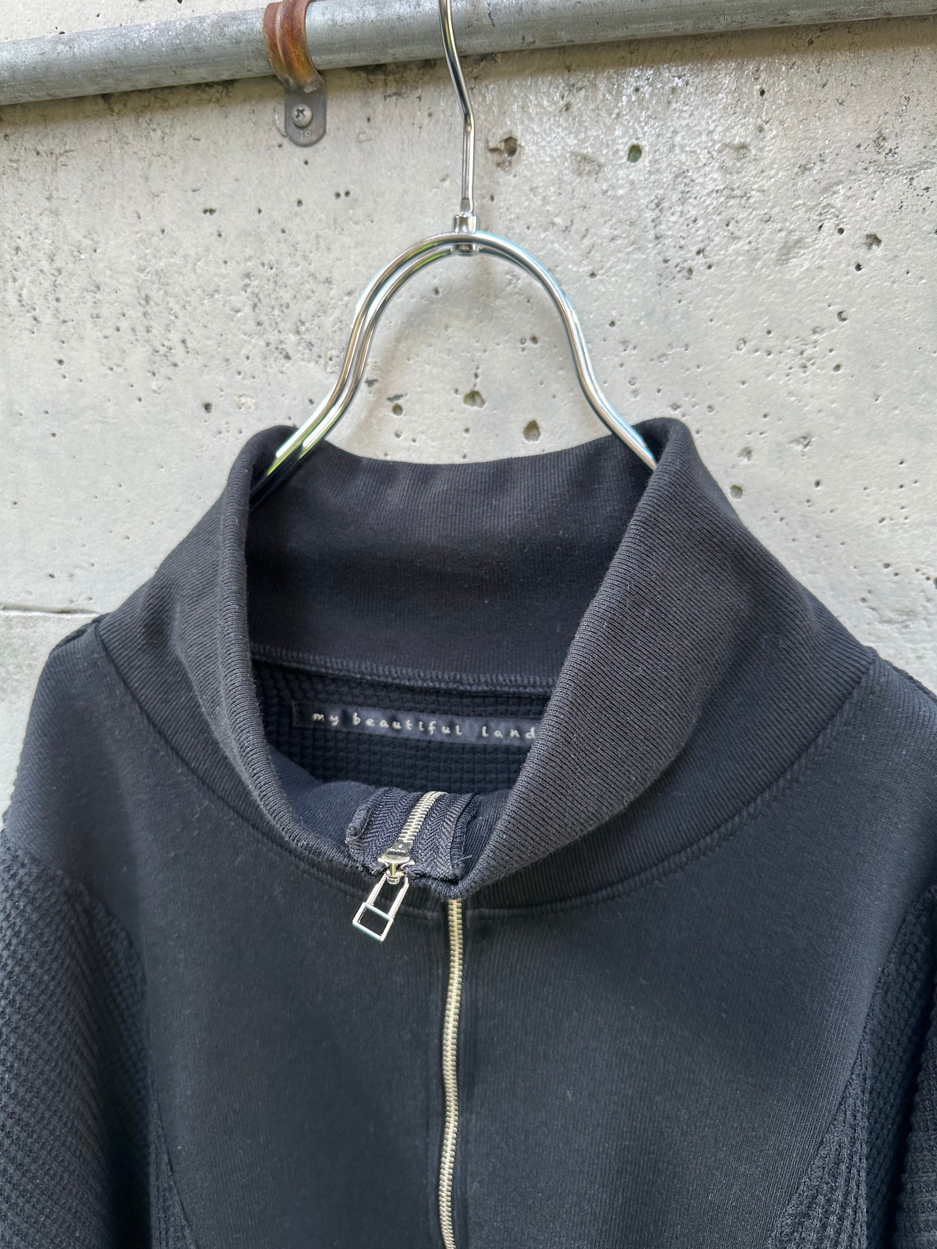 【my beautiful landlet】ZIPPULLOVER　黒　24SS 2024SS】 my beautiful landlet (マイビューティフルランド