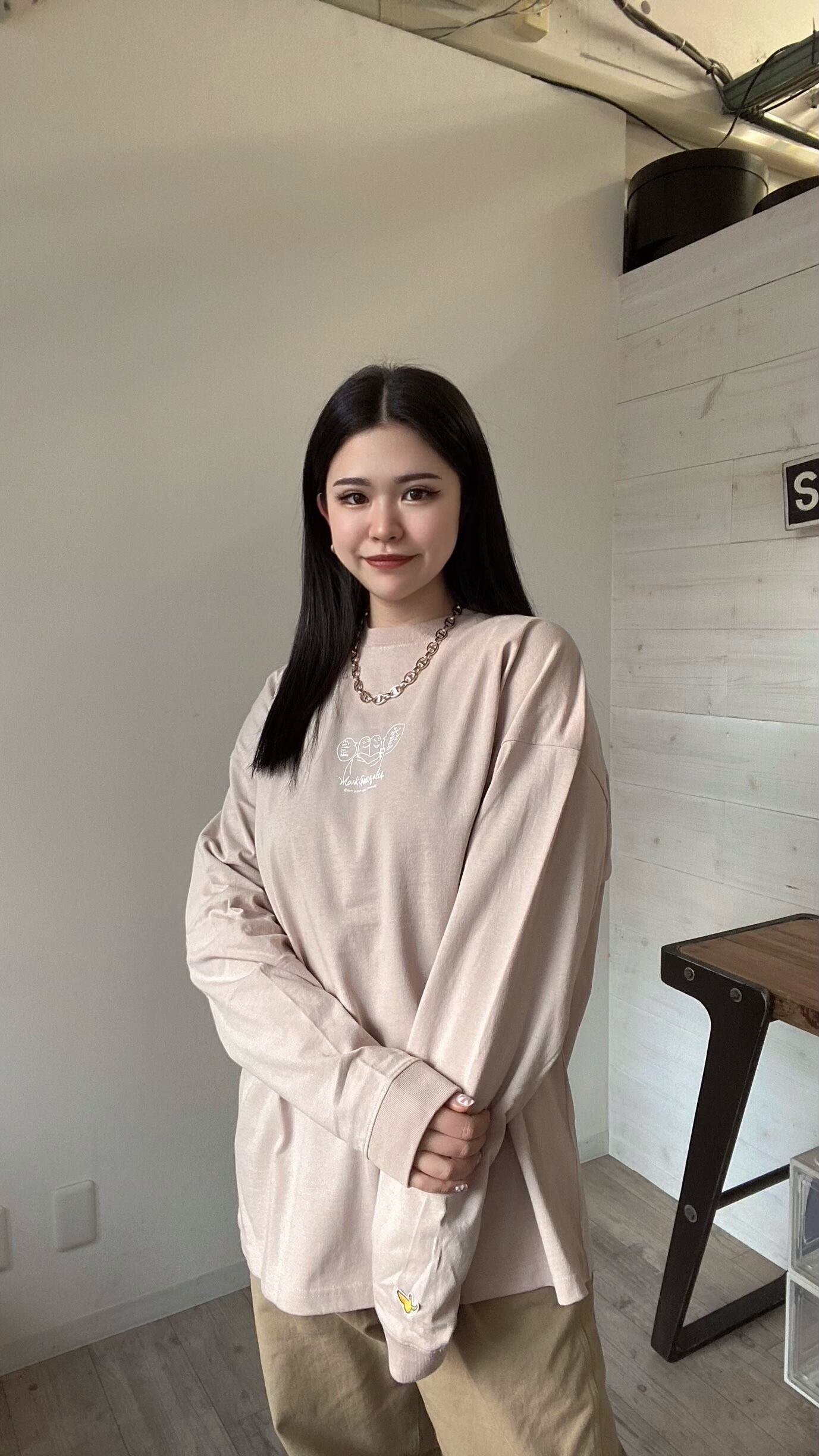 MARK GONZALES (マークゴンザレス) MG Pt. LS BIG TEE ビッグ ロンTee 長袖Tシャツ ピンク 2G7-11331