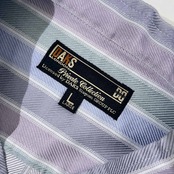 DAKS ダックス ストライプ バンドカラー 長袖シャツ L/メンズ