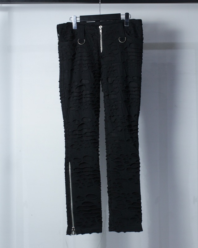 【Caka BLACK】“SHRINE” Damage Design Vintage Skinny Pants