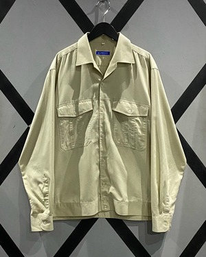 【X VINTAGE】Light Beige Color Vintage Open Collar L/S Shirt Jacket