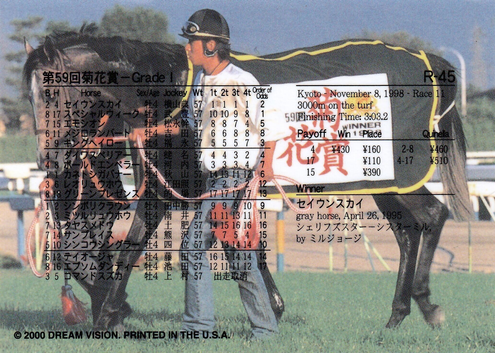 第59回菊花賞：セイウンスカイ(Dream)「The Victory 2000」R-45