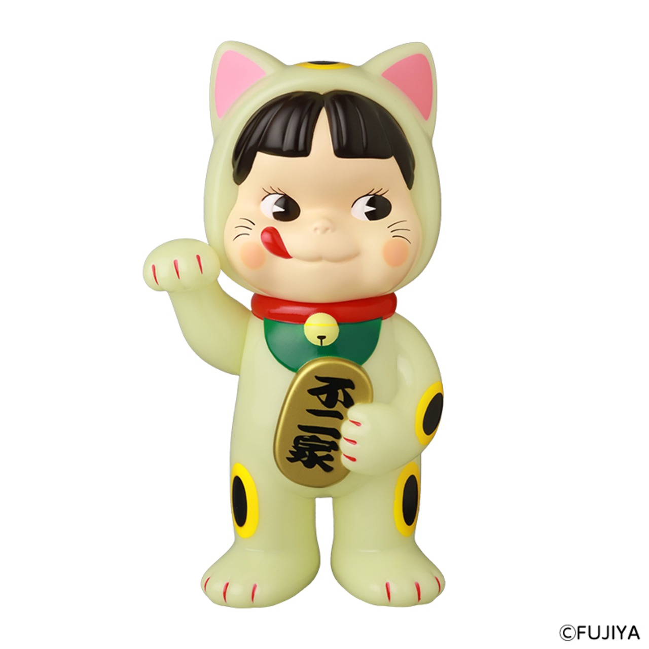 不二家ソフビコレクション 招き猫 ペコちゃん 蓄光 | familytown