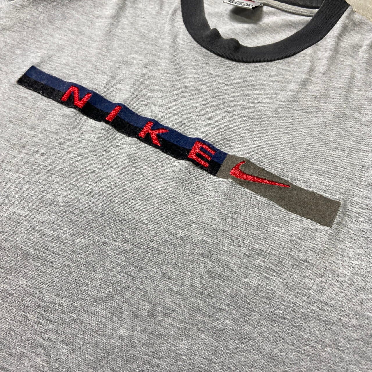 90年代 ポルトガル製 NIKE ナイキ リンガーT 刺繍ロゴ メンズXL 古着