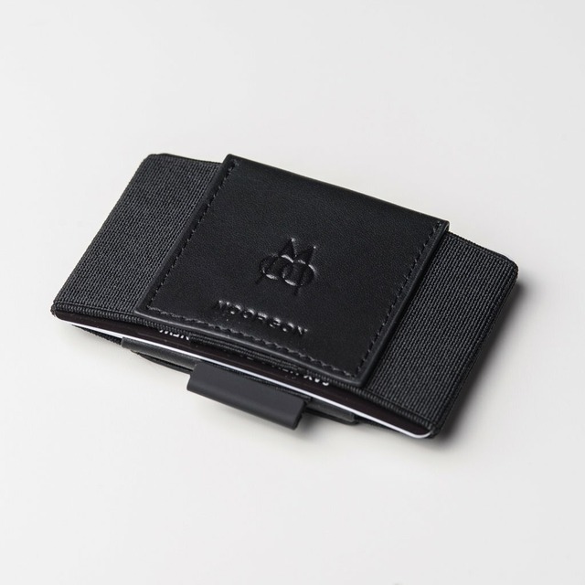 ■MOORGON モールゴン ミニマル財布 カードケースウォレット トータルブラック