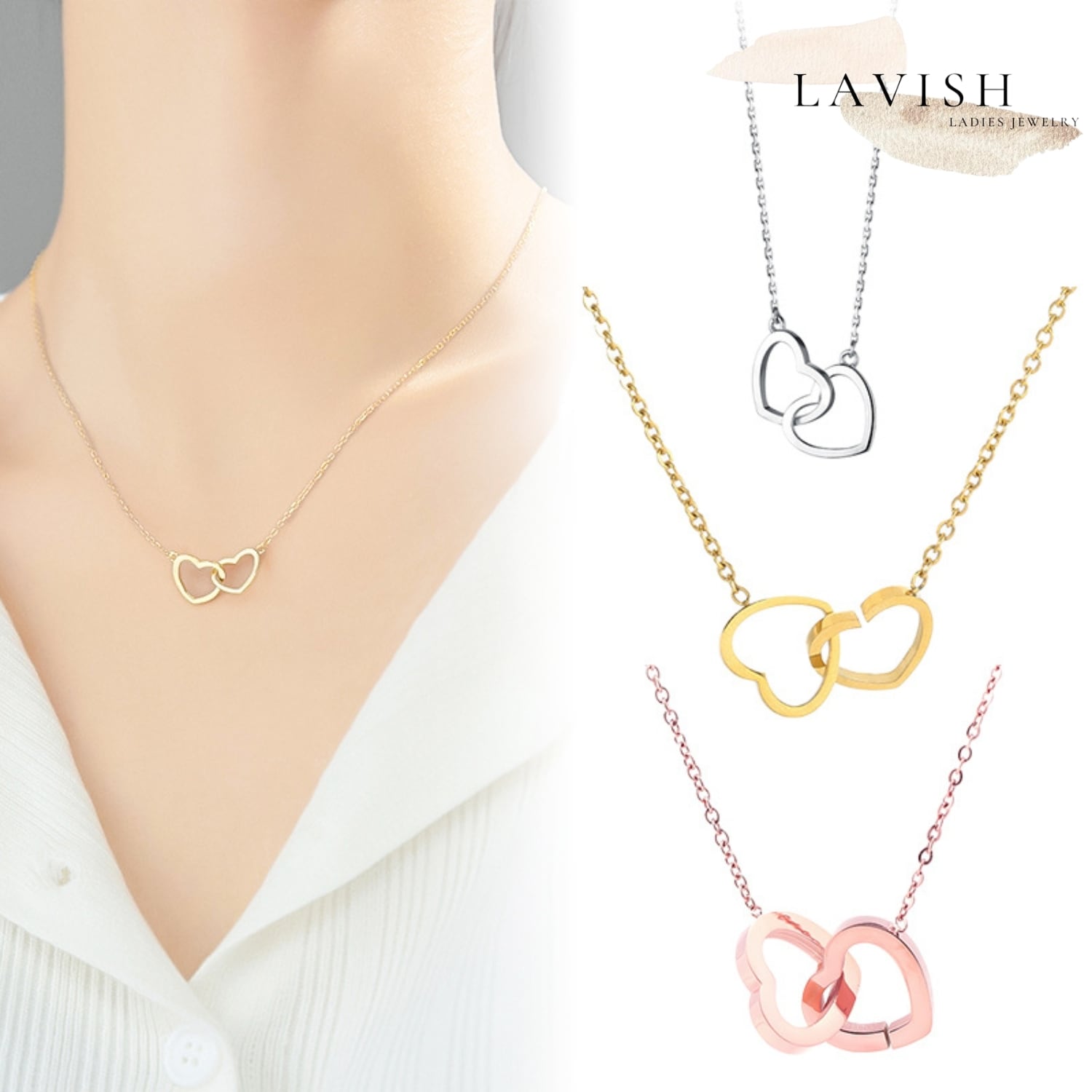 コネクトハートデザイン ネックレス レディース Necklace