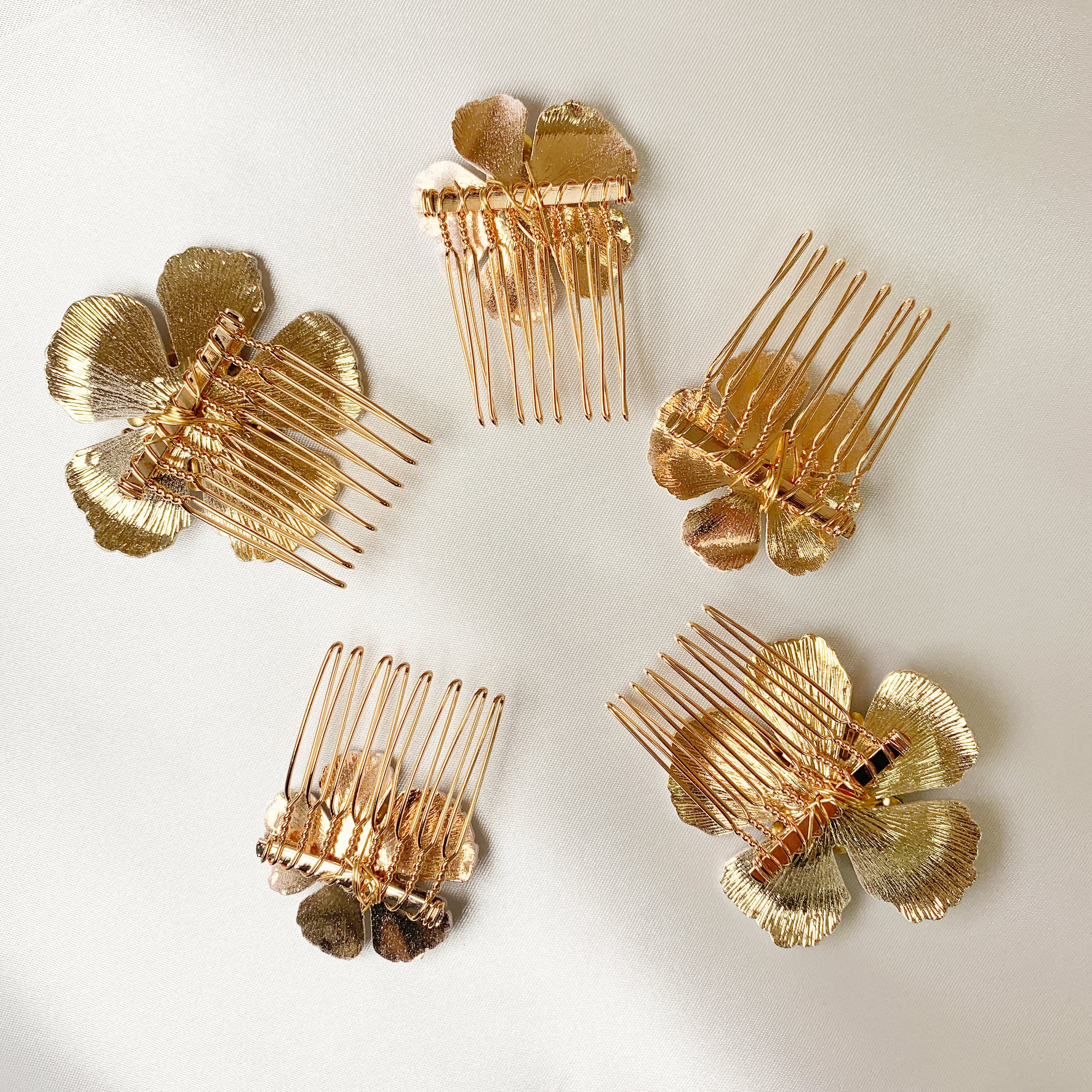 H-148 Flower Hair Comb 5点セット | ウェディング・ブライダル