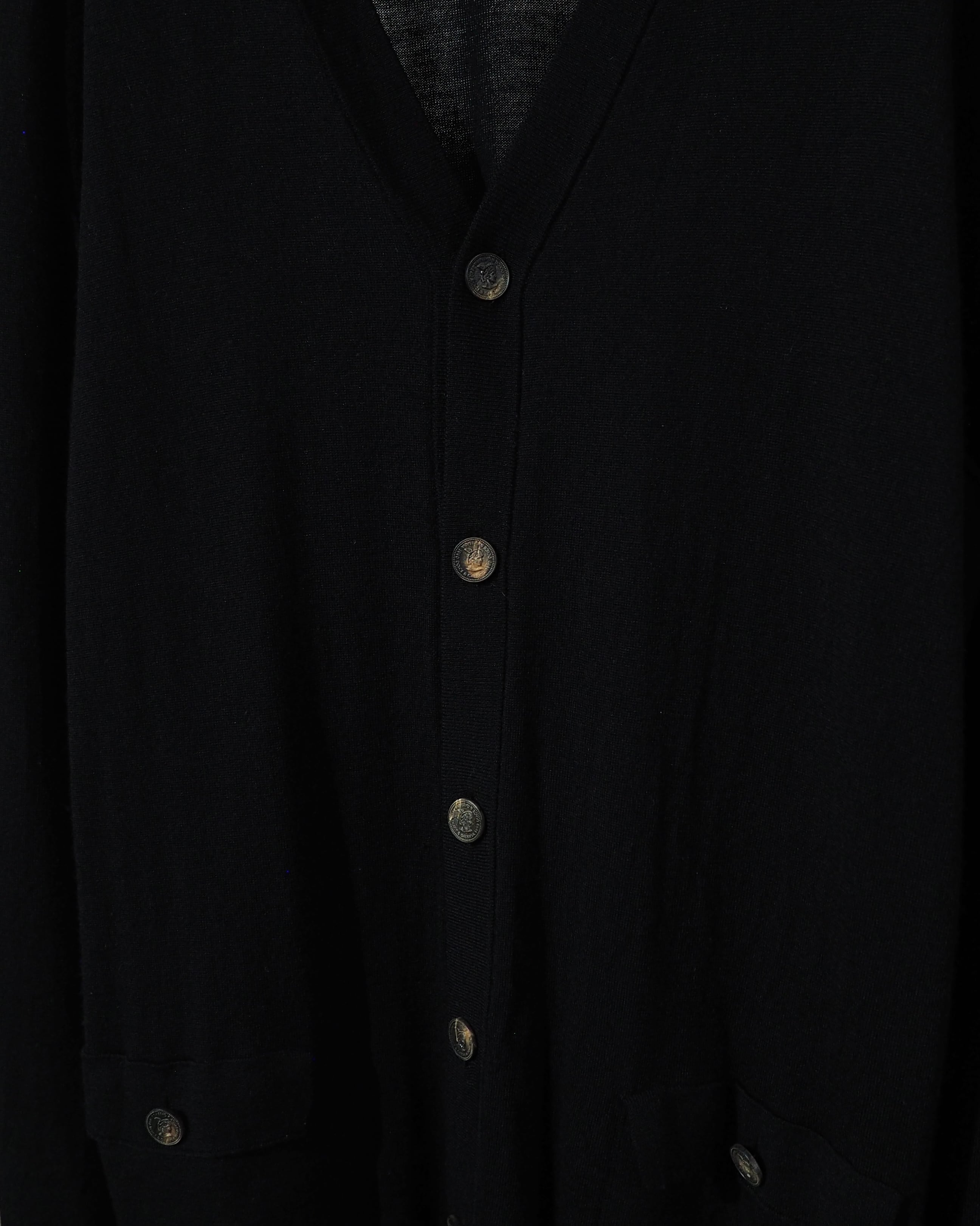 " Made in Italy - DOLCE&GABBANA " Black Lana Virgin Wool Knit Cardigan