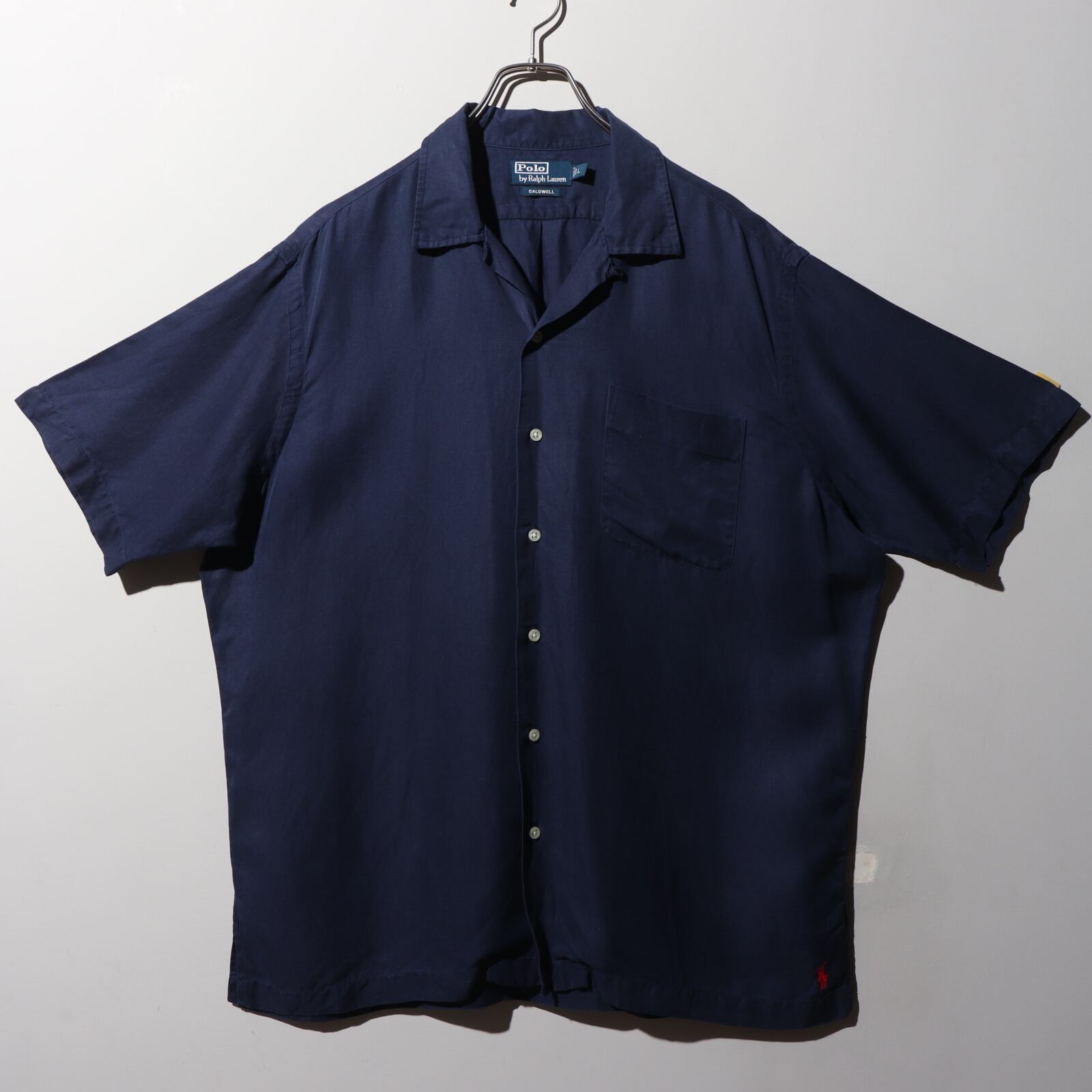 美品 L ネイビー Caldwell ポロラルフローレン 半袖開襟シャツ 美品 L ネイビー Caldwell ポロラルフローレン 半袖開襟シャツ