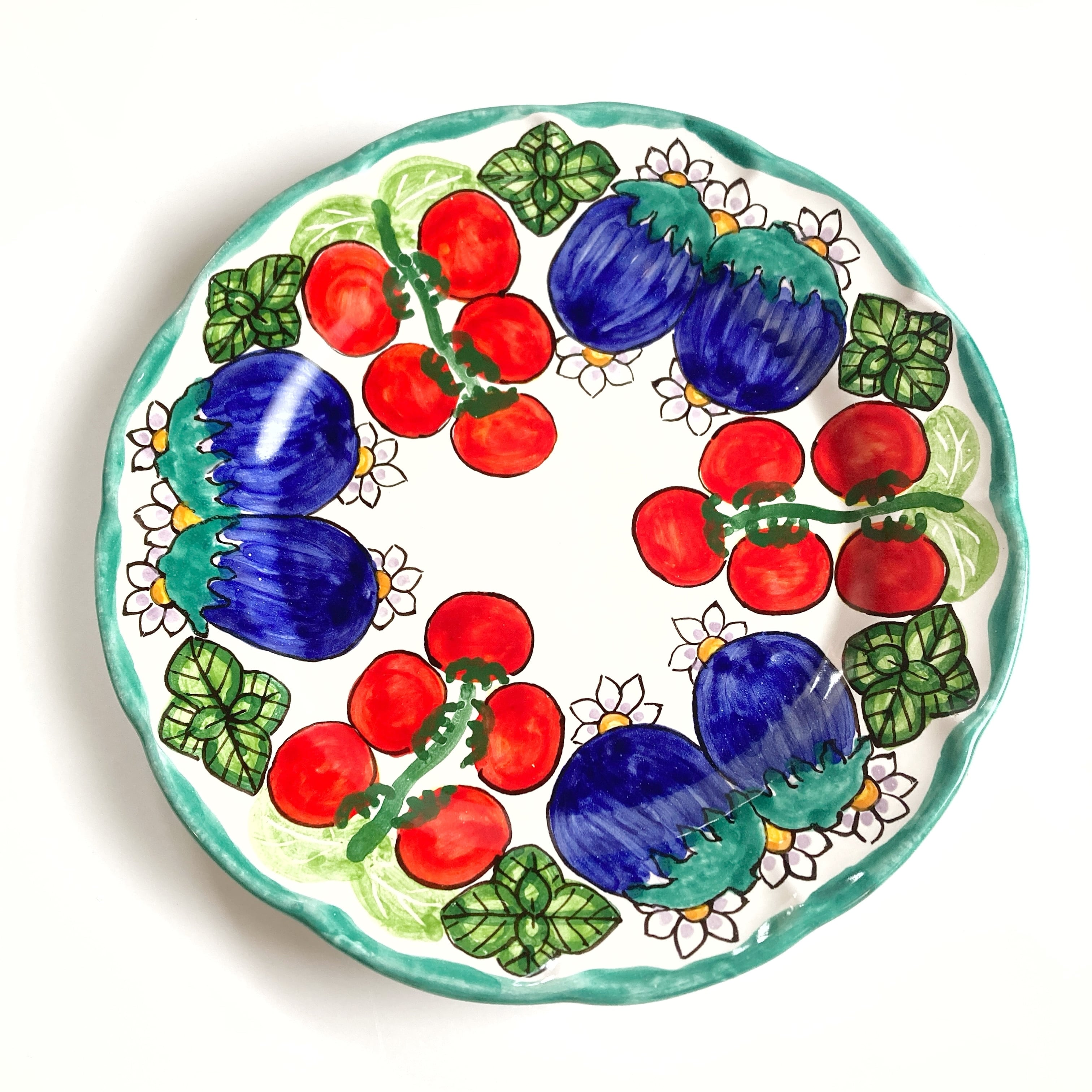 プレート(L) 26cmGEO025 マヨリカ焼き イタリア陶器 野菜 | CERAMICHE