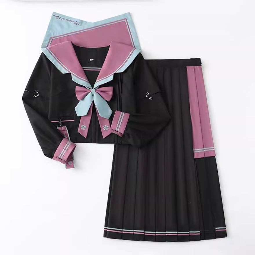 セーラー服 制服 セットアップ 上下セット バックロゴ 刺繍 ロング