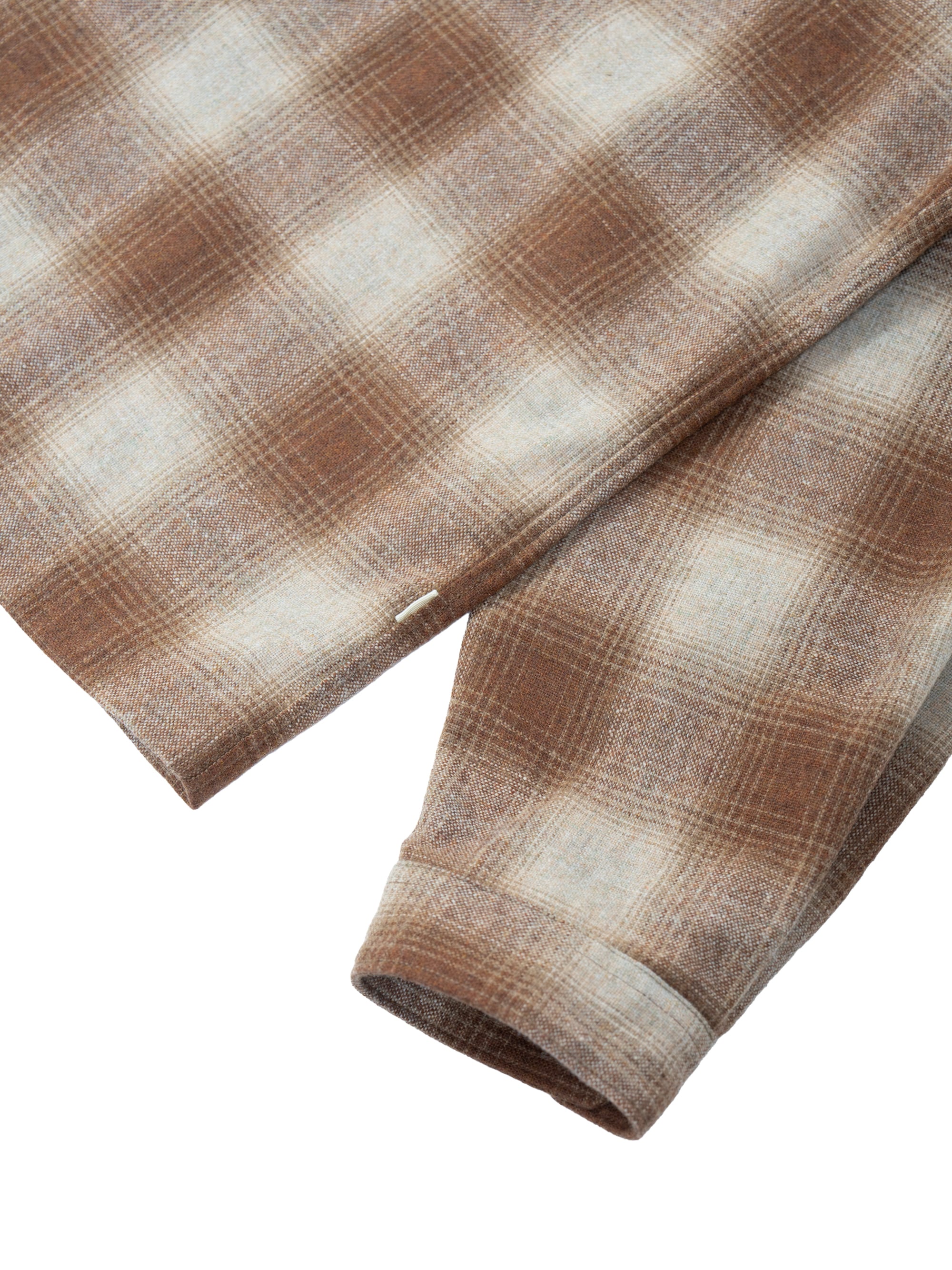 Ombre Check Shirt Jacket (beige×brown) | OVY