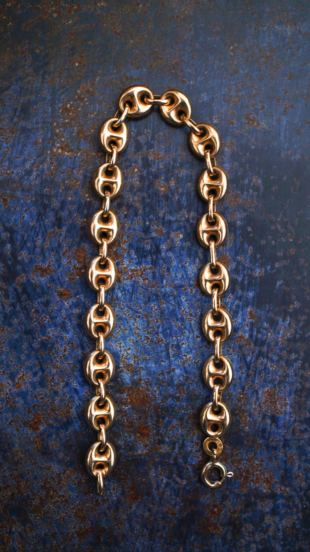 VINTAGE】U.K. VINTAGE 9ct イエロー ゴールド アンカー チェーン 