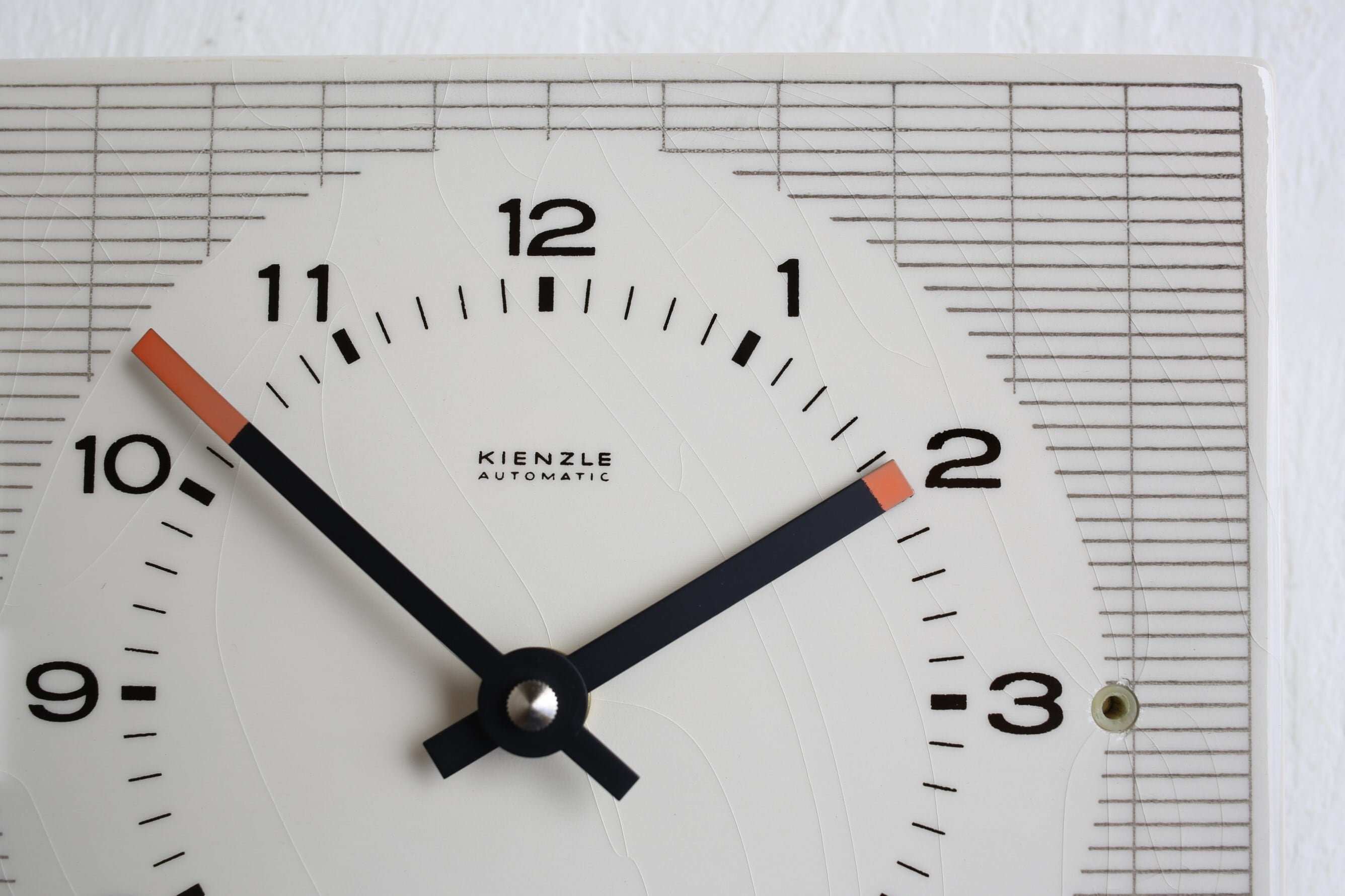 ドイツ アンティーク ヴィンテージ KIENZLE キンツレ 掛時計 陶器 四角