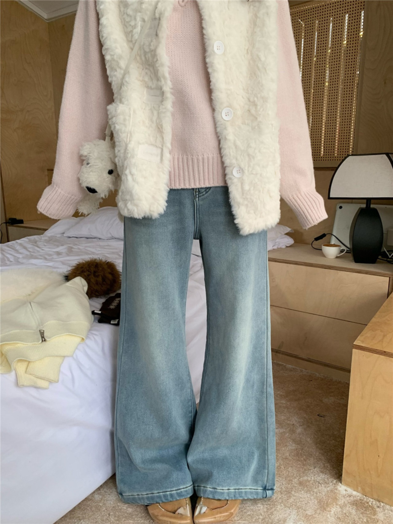 裏起毛ストレートデニム LK1807