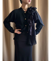 MADE IN SCOTRAND black remake knit cardigan-4462-12