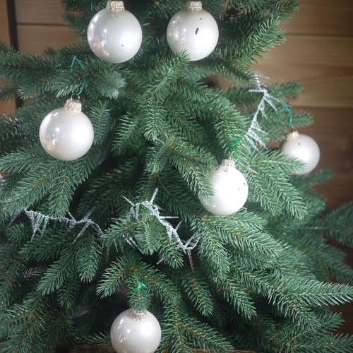 ガラスクーゲル７p箱 クリスマスオーナメント　パール　ドイツ