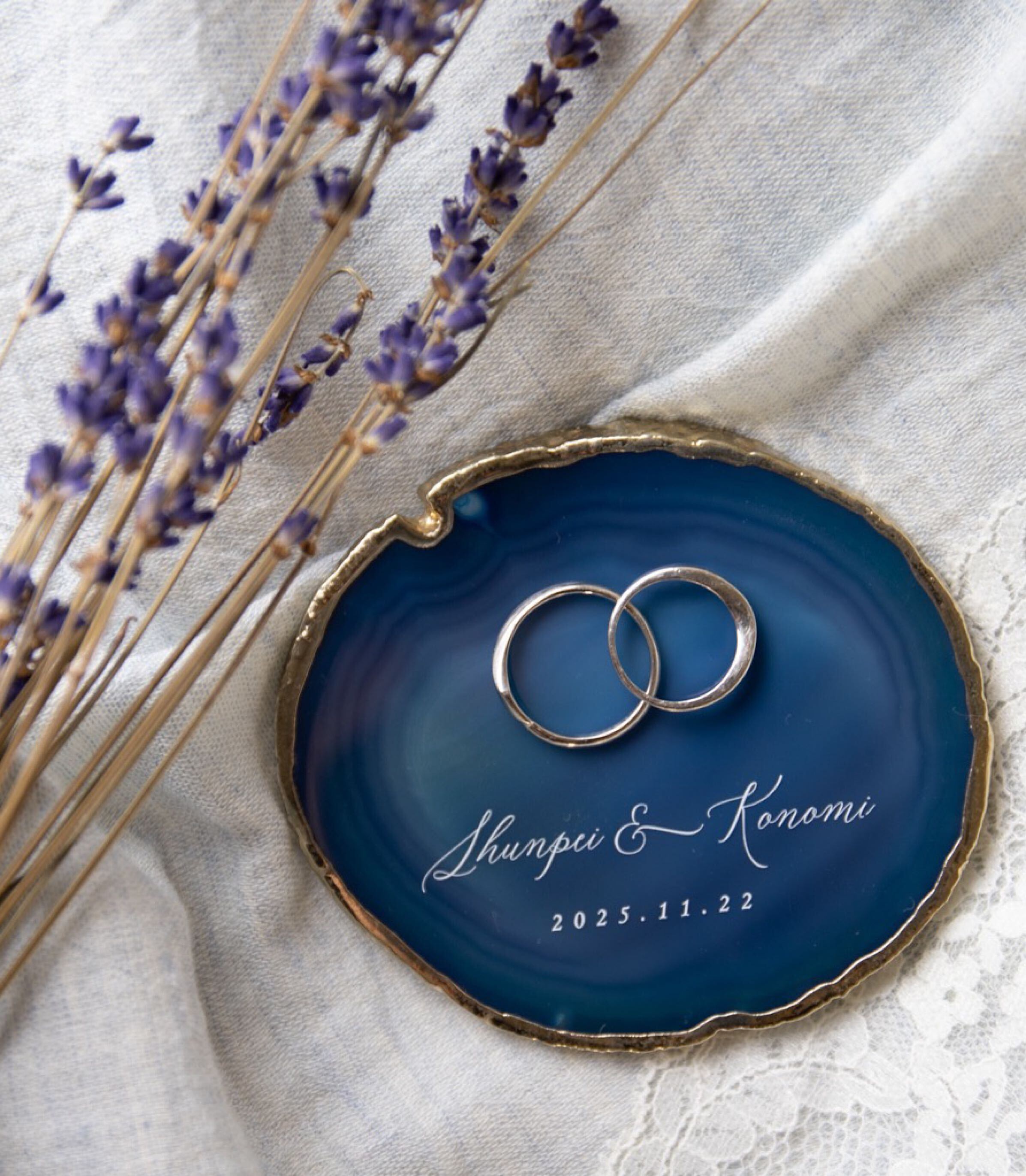 指輪留め付きリングピロー アゲート Blue ブルー Favori Diy 指輪留め付きリングピロー アゲート Blue ブルー Favori Diy