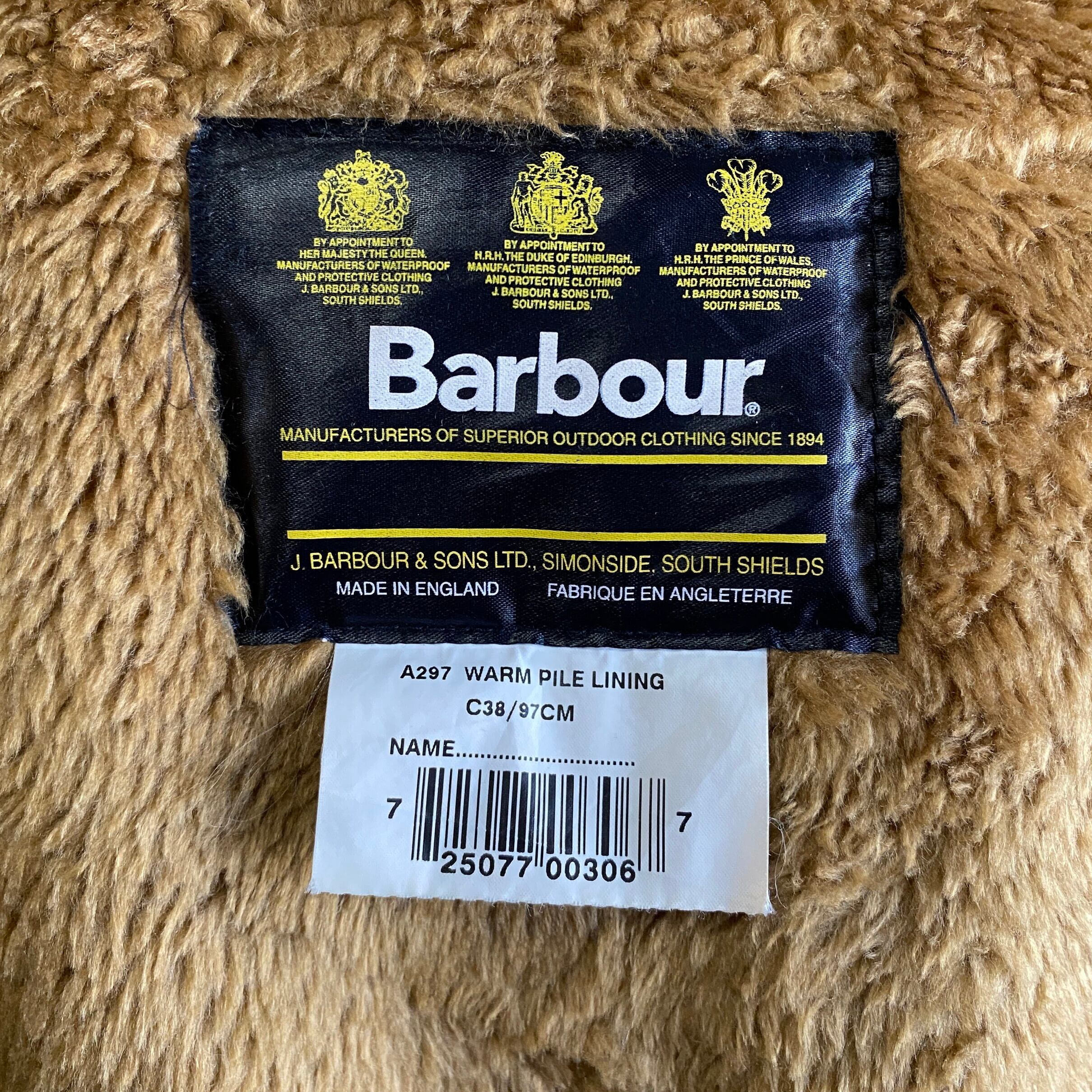 英国製 Barbour バブアー パイルライナーベスト ボアベスト メンズM