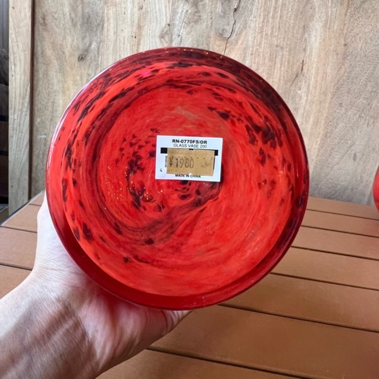 GLASS VASE FLUSSO ORANGE S ガラスグラデーション フラワーベース Sサイズ 生花 ドライフラワー 花瓶 花