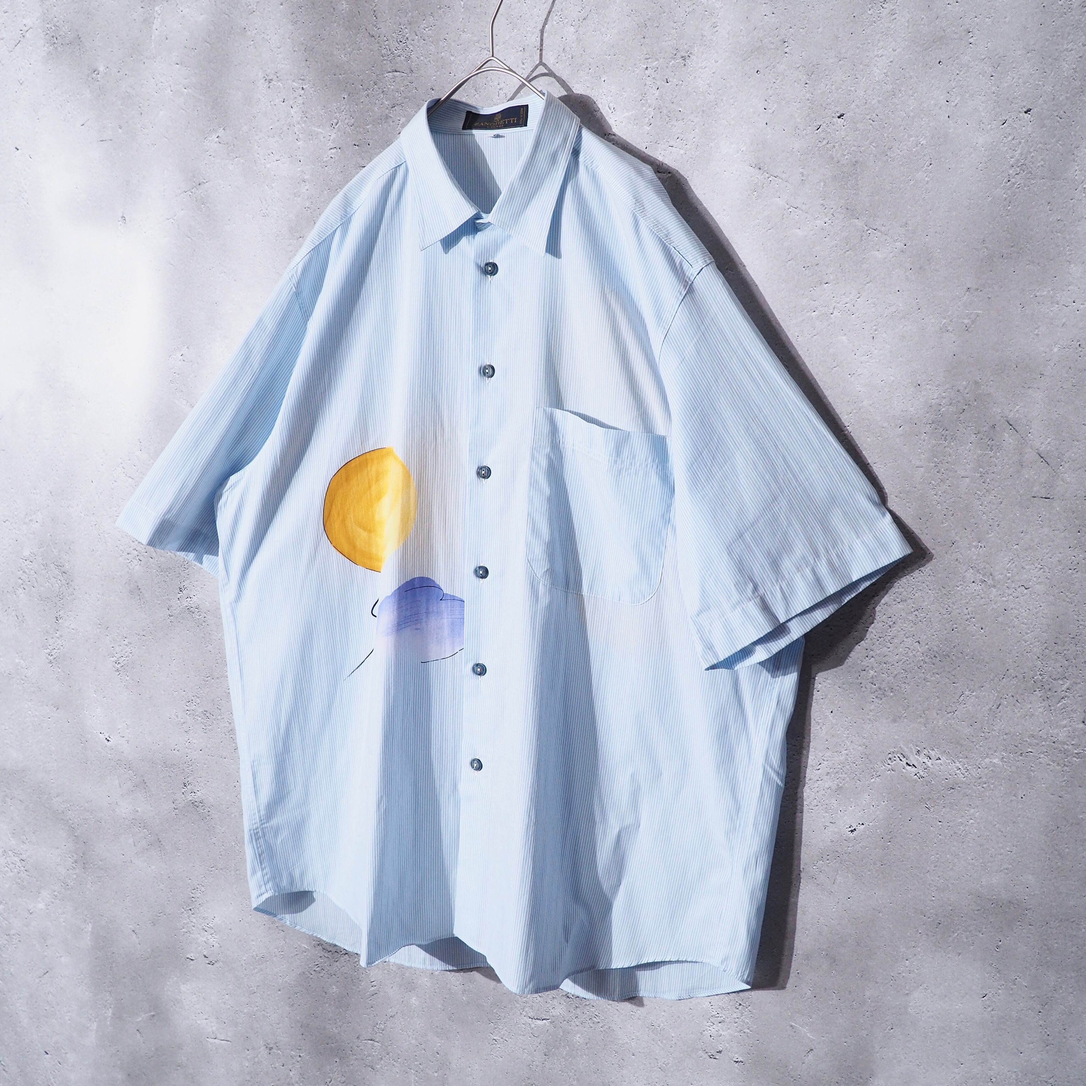 ” ZANOBETTI ” Balloon Paint Printed Vintage Loose SS shirt (made in Italy)