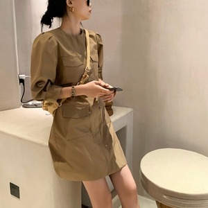 フロントジップサファリワンピ　A1451