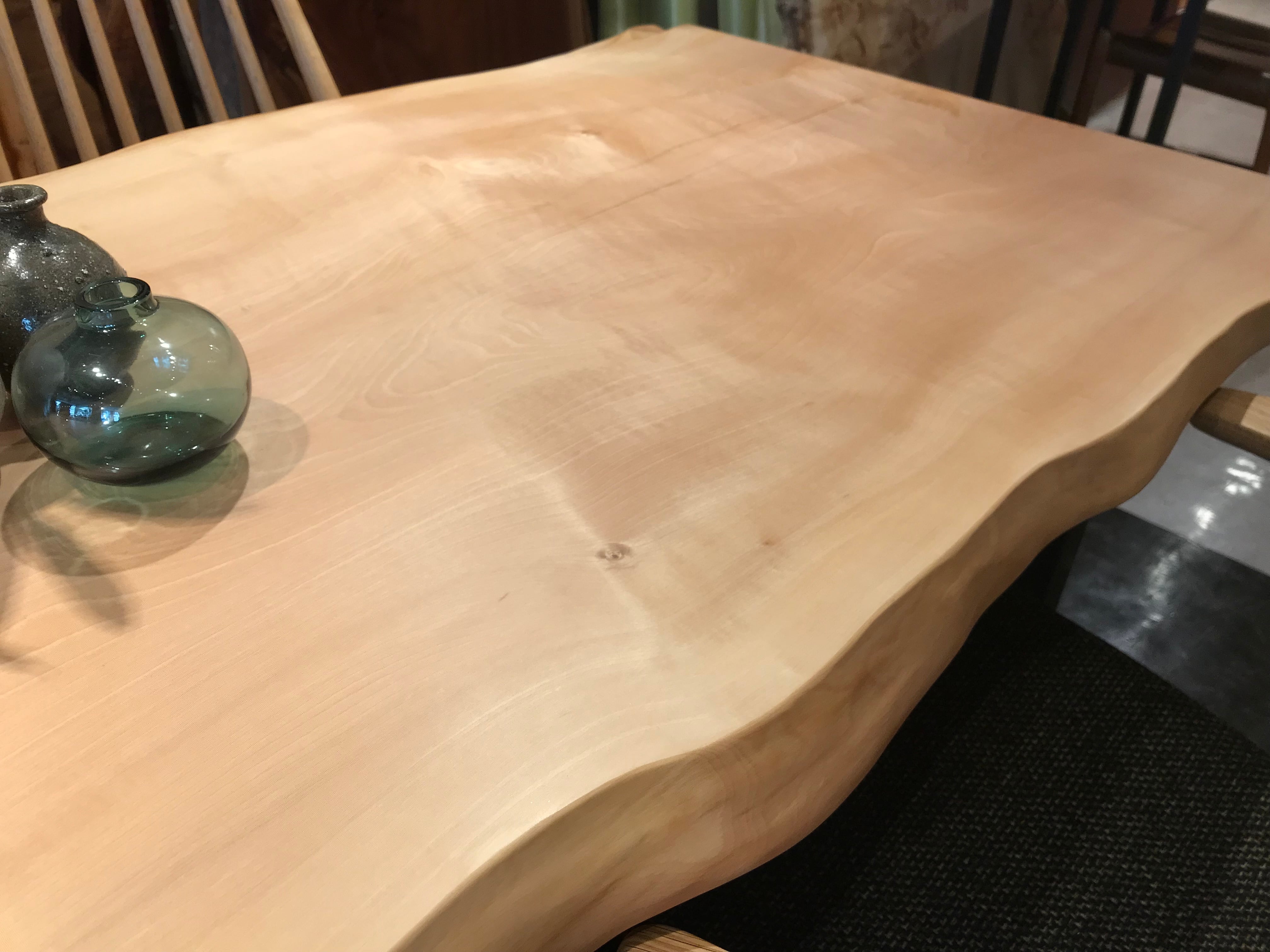 栃（トチ）_1700×800-880×45_横浜元町店_テーブル天板/一枚板 18484