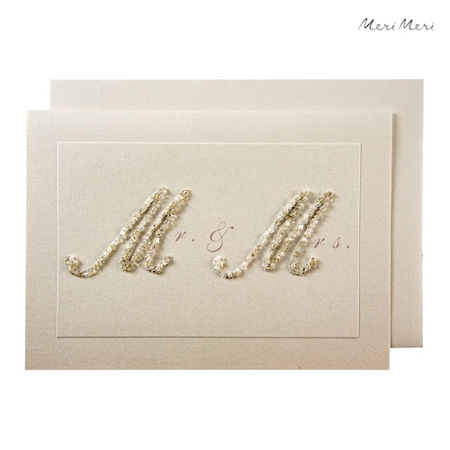 ウエディングカード BEADED MR & MRS WEDDING CARD [MeriMeri] 15-1110W