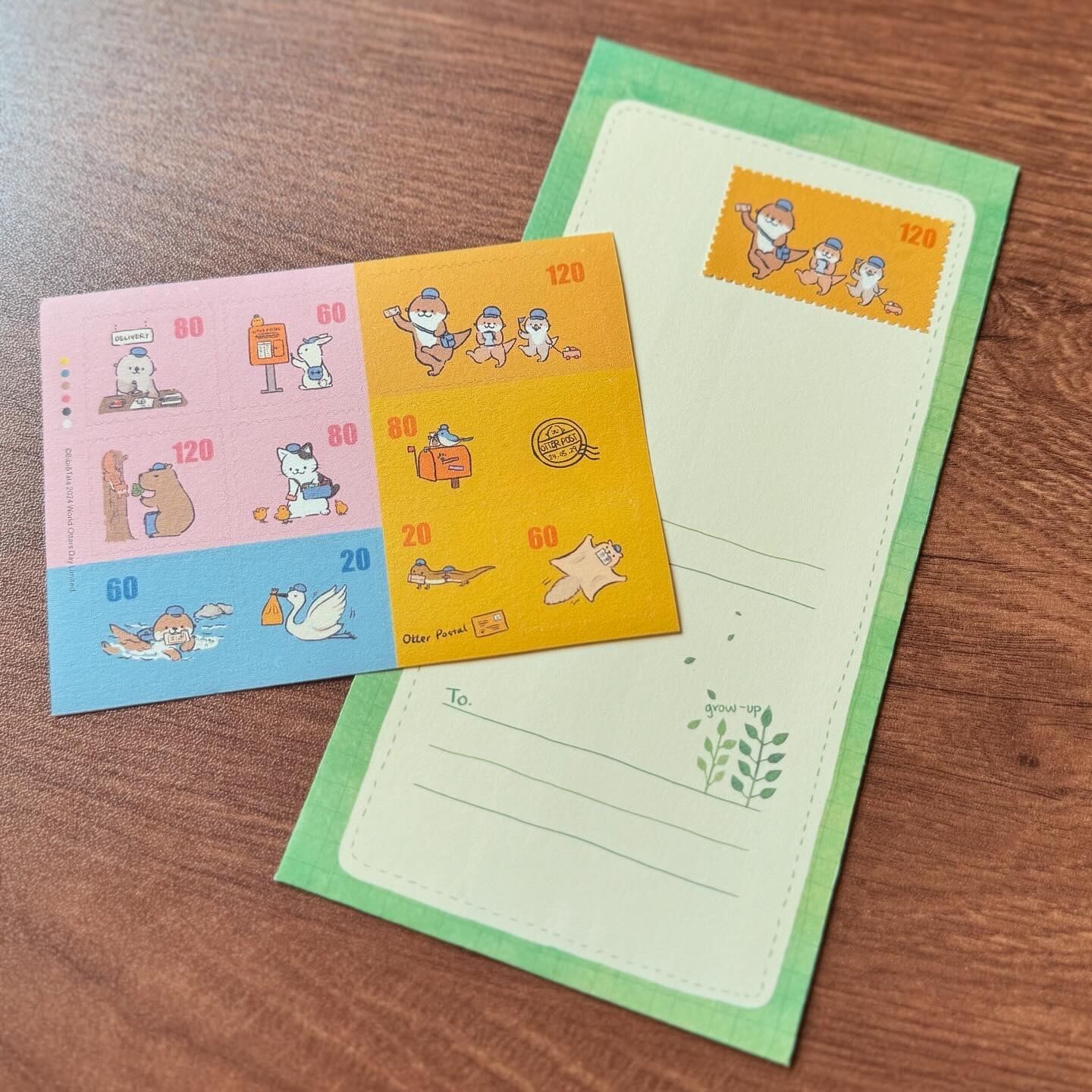 カワウソ郵便局切手風ステッカー