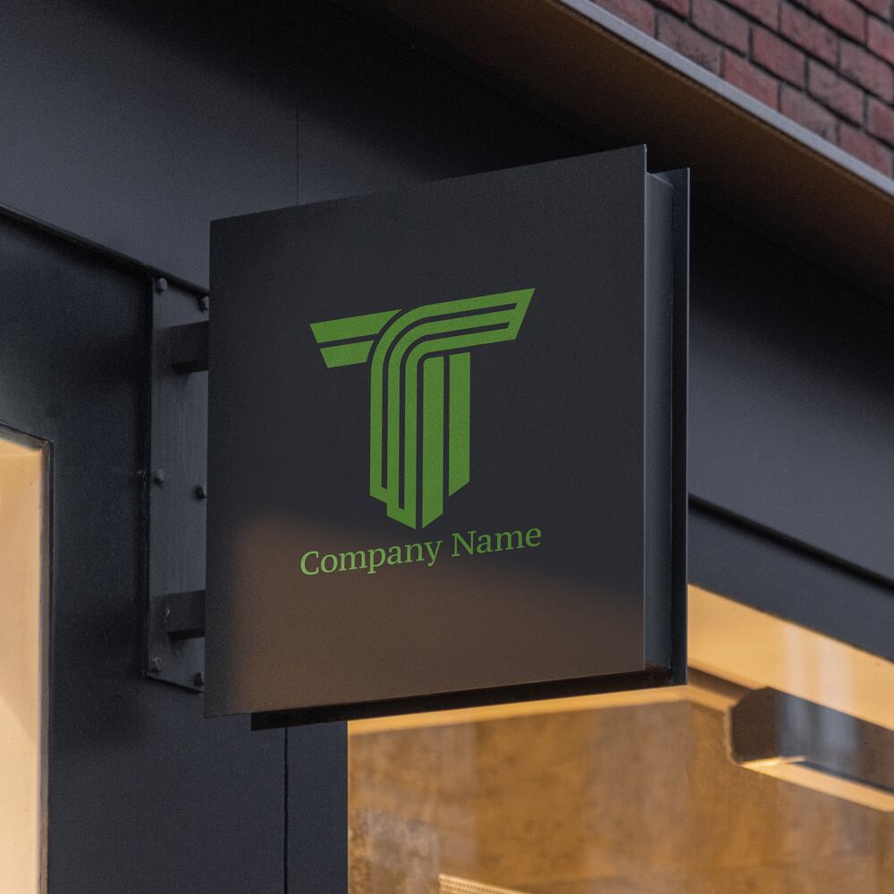 ラインでできたアルファベットTのロゴ ：01899 | ロゴマークガーデン