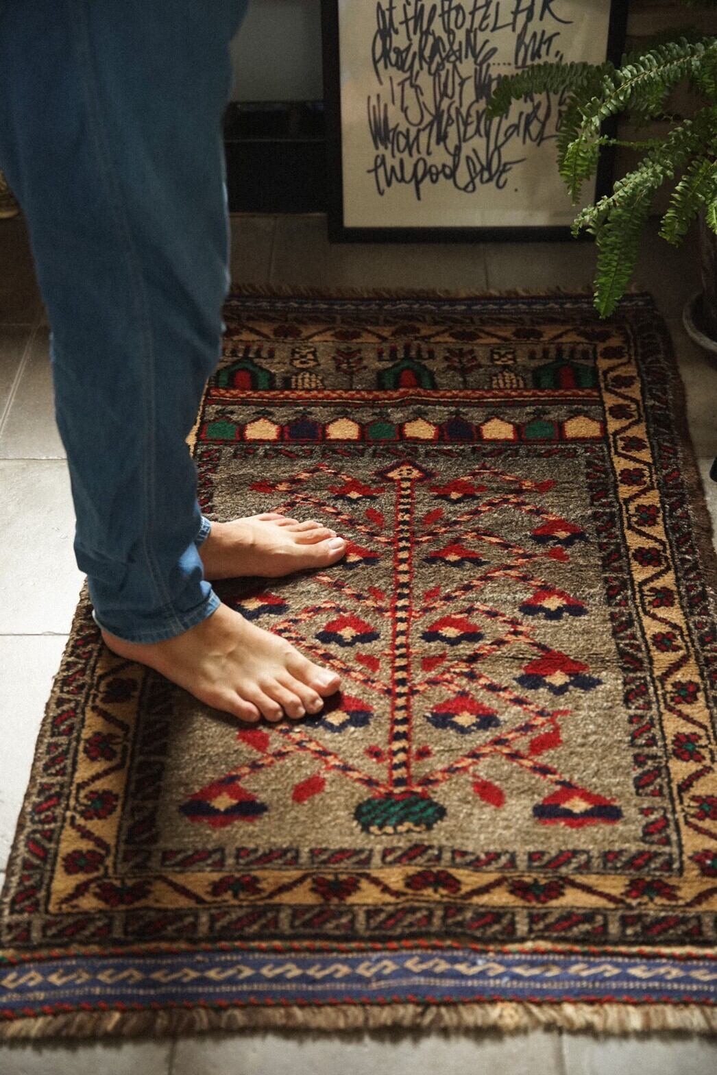 784 -Vintage Baluch prayer rug