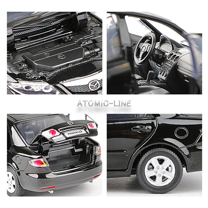 マツダ MAZDA6 1/32 ミニカー 全4色 ヘッドライト点灯 合金モデル 模型