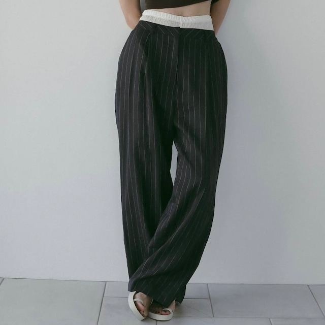 【 anuke 】Linen Tuck Pants